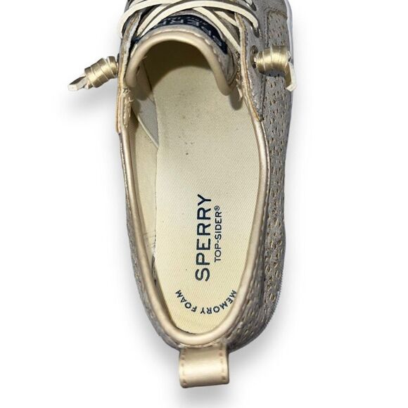 Sperry Top-Sider Crest Vibe Perforated Champagne Gold STK159836 Youth 5M - Picture 9 of 11